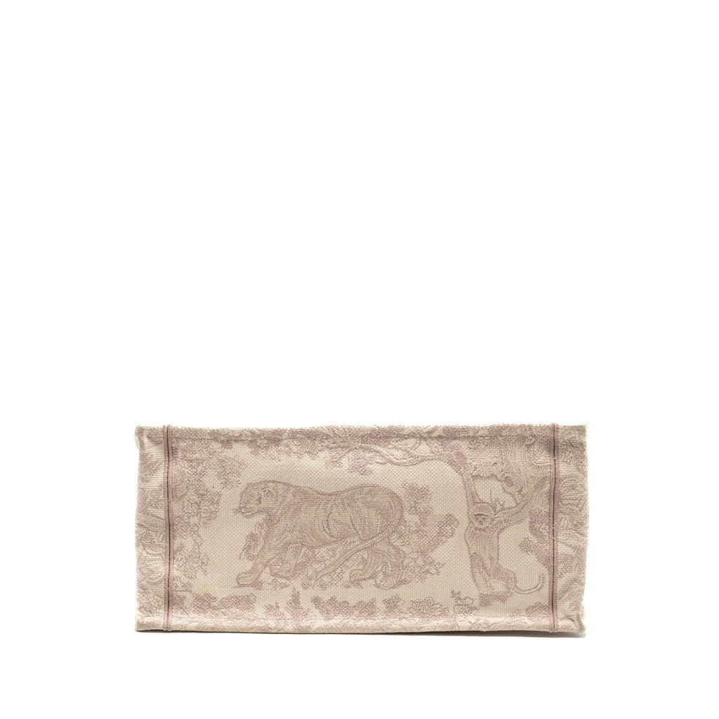 DIOR MEDIUM BOOK TOTE PINK TOILE DE JOUY EMBROIDERY