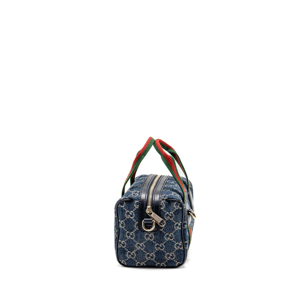 Gucci Mini GG Handbag Denim Blue/White LGHW
