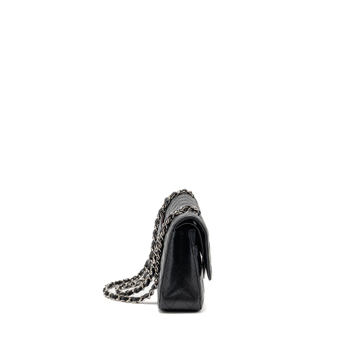 CHANEL MEDIUM CLASSIC DOUBLE FLAP BAG CAVIAR BLACK SHW