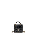Chanel Top Handle Mini Flap Clutch with Chain Black Lambskin LGHW