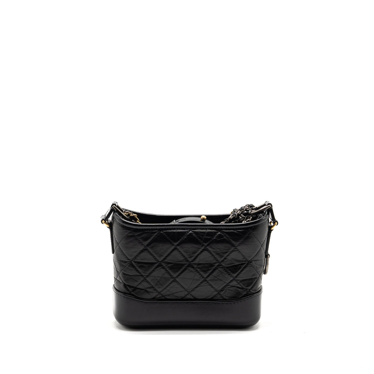CHANEL SMALL GABRIELLE HOBO BAG AGED CALFSKIN BLACK MULTICOLOURED HARDWARE