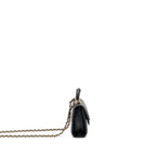 Chanel Top Handle Mini Flap Clutch with Chain Black Lambskin LGHW