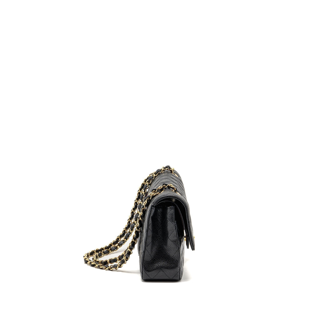 CHANEL MEDIUM CLASSIC DOUBLE FLAP BAG CAVIAR BLACK GHW