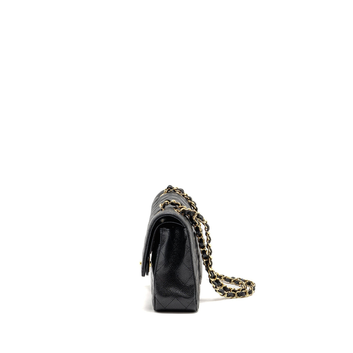 CHANEL MEDIUM CLASSIC DOUBLE FLAP BAG CAVIAR BLACK GHW
