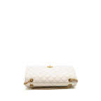 CHANEL 2.55 226 REISSUE DOUBLE FLAP BAG AGED CALFSKIN WHITE GHW