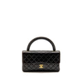 Chanel Vintage Medium Top Handle Kelly Bag Lambskin Dark Brown GHW
