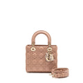 DIOR SMALL LADY DIOR LAMBSKIN DARK PINK LGHW