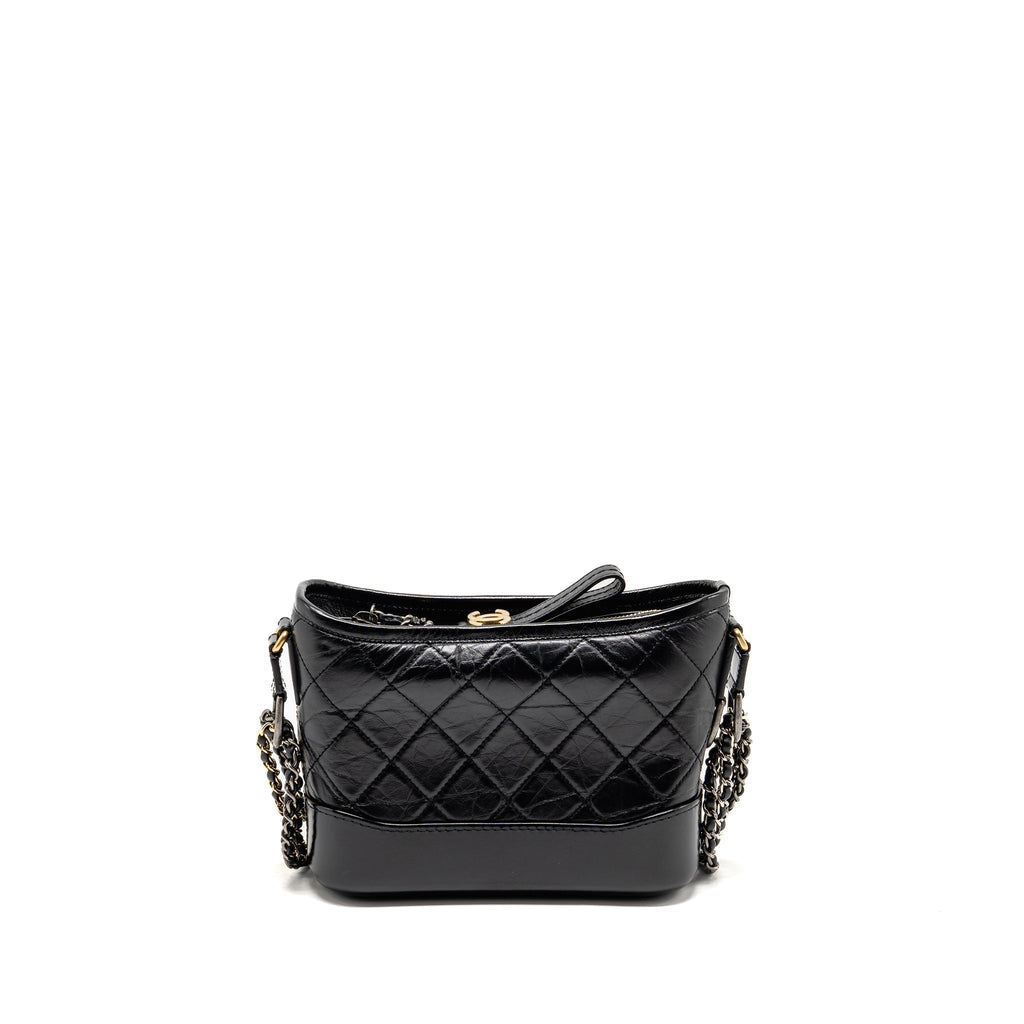 CHANEL SMALL GABRIELLE HOBO BAG CALFSKIN BLACK MULTICOLOR HARDWARE