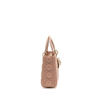 DIOR SMALL LADY DIOR LAMBSKIN DARK PINK LGHW
