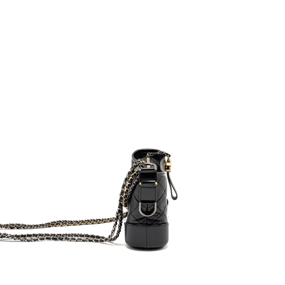 CHANEL SMALL GABRIELLE HOBO BAG CALFSKIN BLACK MULTICOLOR HARDWARE