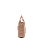 DIOR SMALL LADY DIOR LAMBSKIN DARK PINK LGHW