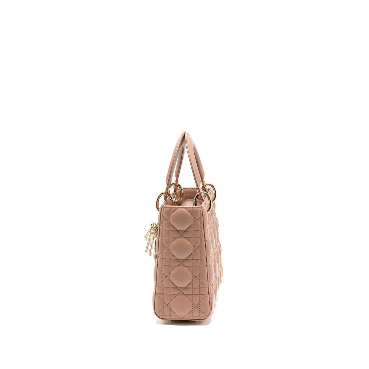 DIOR SMALL LADY DIOR LAMBSKIN DARK PINK LGHW