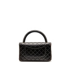 Chanel Vintage Medium Top Handle Kelly Bag Lambskin Dark Brown GHW