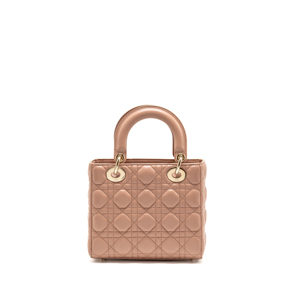 DIOR SMALL LADY DIOR LAMBSKIN DARK PINK LGHW