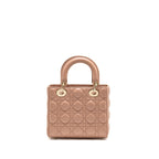 DIOR SMALL LADY DIOR LAMBSKIN DARK PINK LGHW