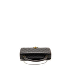 Chanel Vintage Medium Top Handle Kelly Bag Lambskin Dark Brown GHW
