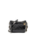 CHANEL SMALL GABRIELLE HOBO BAG CALFSKIN BLACK MULTICOLOR HARDWARE