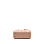 DIOR SMALL LADY DIOR LAMBSKIN DARK PINK LGHW