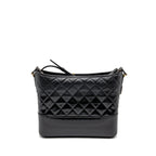 CHANEL LARGE GABRIELLE HOBO BAG CALFSKIN / PATENT BLACK MULTICOLOR HARDWARE