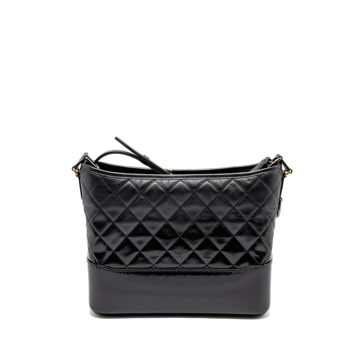 CHANEL LARGE GABRIELLE HOBO BAG CALFSKIN / PATENT BLACK MULTICOLOR HARDWARE