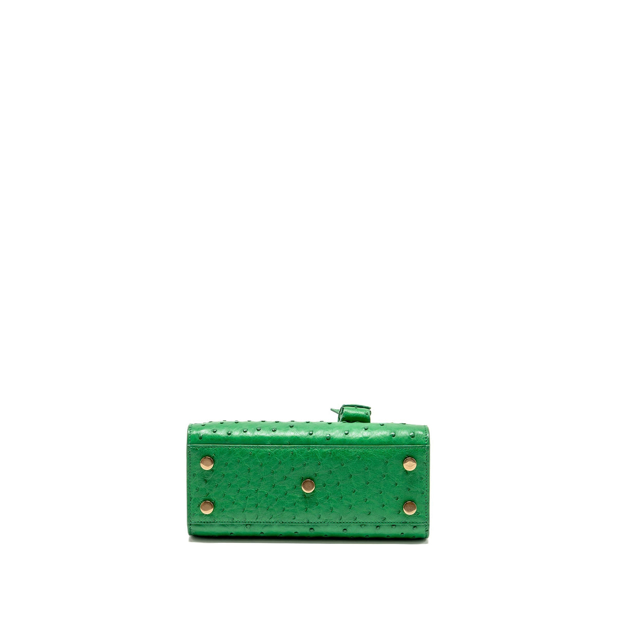 Saint Laurent/YSL Nano Sac de Jour Tote Ostrich Green GHW
