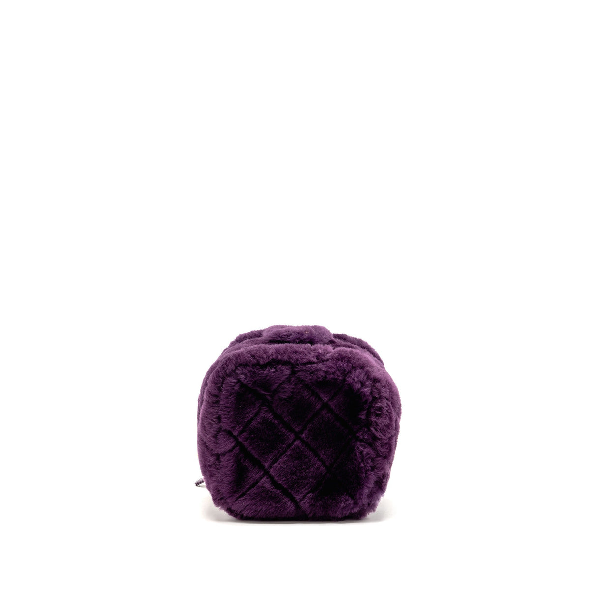 Chanel 22a top handle small vanity case shearling purple GHW (microchip)
