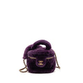 Chanel 22a top handle small vanity case shearling purple GHW (microchip)