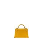 Hermes mini kelly II chèvre mysore jaune amber GHW