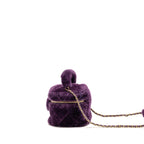 Chanel 22a top handle small vanity case shearling purple GHW (microchip)