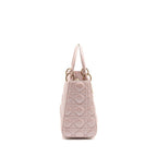 DIOR MEDIUM LADY DIOR LAMBSKIN IRIDESCENT PINK LGHW
