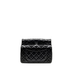 CHANEL 23A CLASSIC FLAP CLUTCH SHINY CALFSKIN BLACK GHW (MICROCHIP)