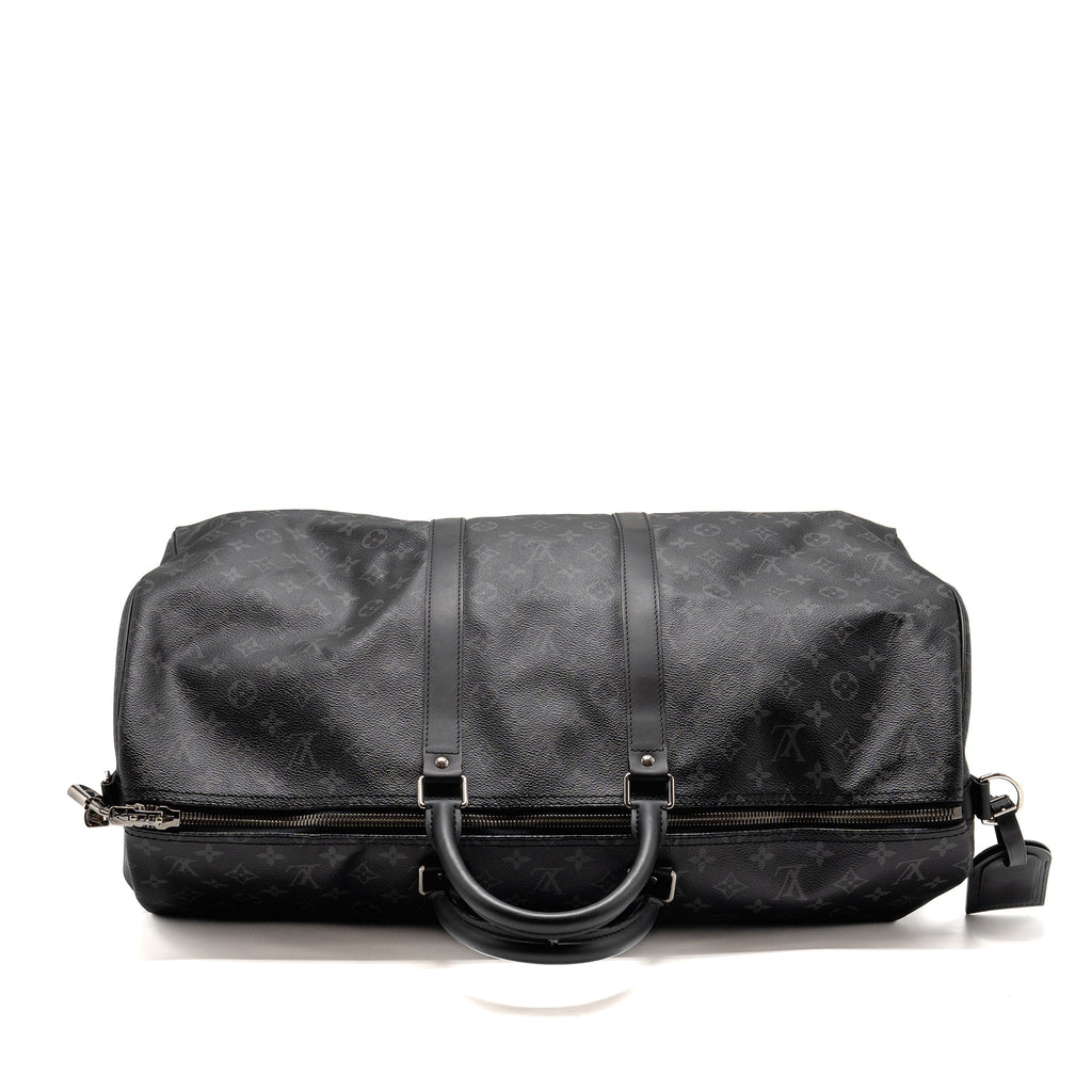 Louis Vuitton Keepall Bandoulière 55 Monogram Eclipse Coated Canvas Black SHW
