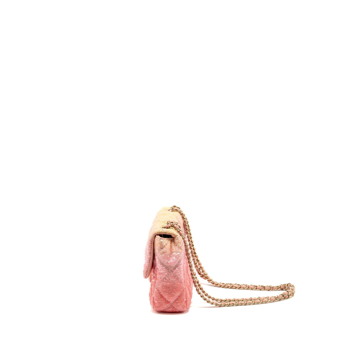 Chanel mini flap bag ombré sequin Pink LGHW