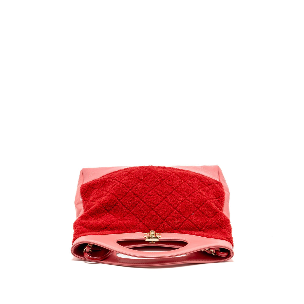 Chanel Large 31 Shopping Bag Shearling / Calfskin Dark Pink LGHW