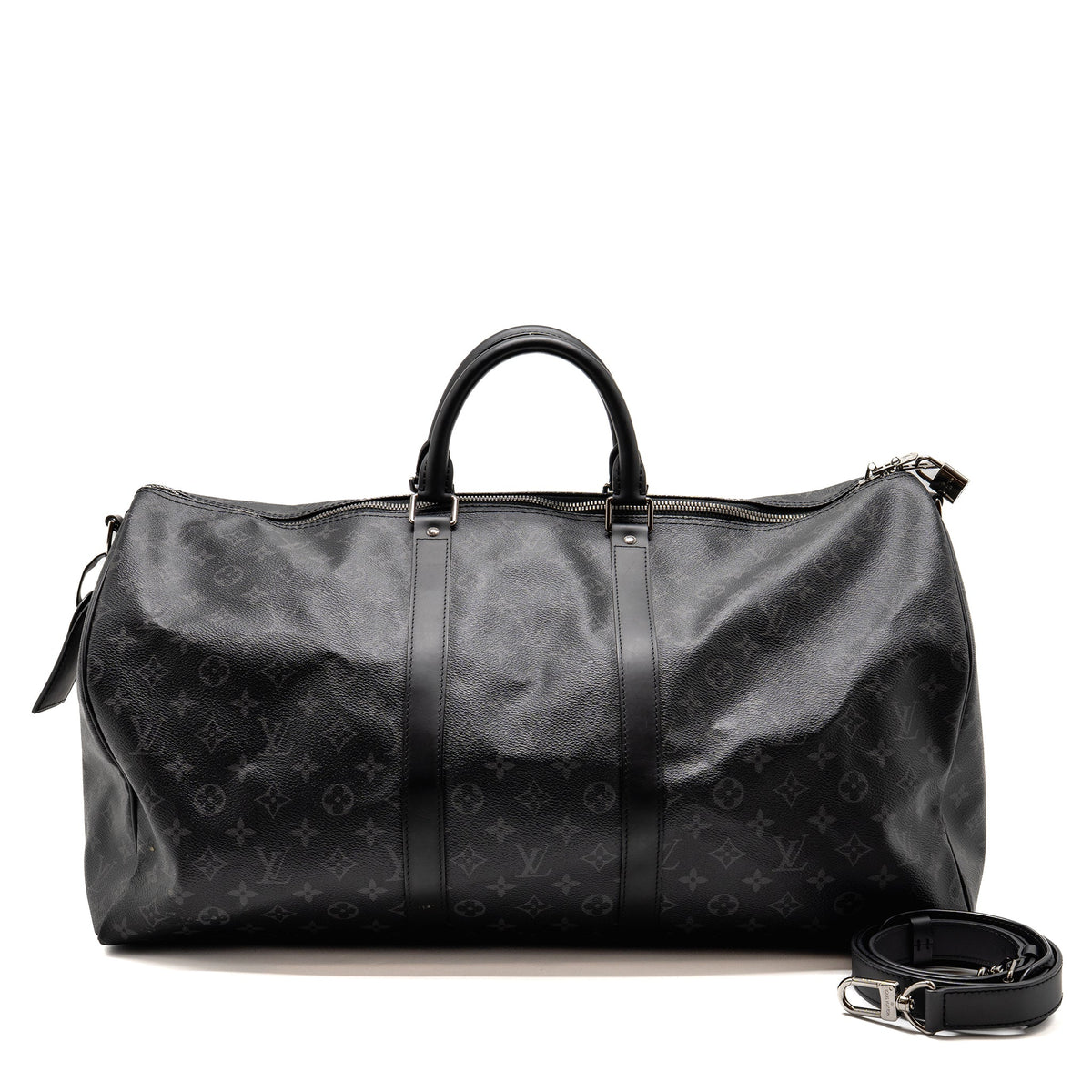 Louis Vuitton Keepall Bandoulière 55 Monogram Eclipse Coated Canvas Black SHW