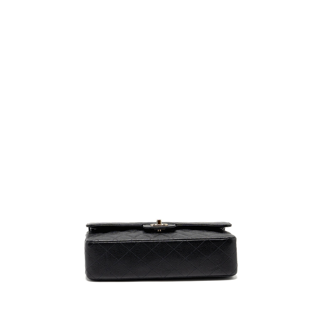 CHANEL MEDIUM CLASSIC DOUBLE FLAP BAG CAVIAR BLACK SHW