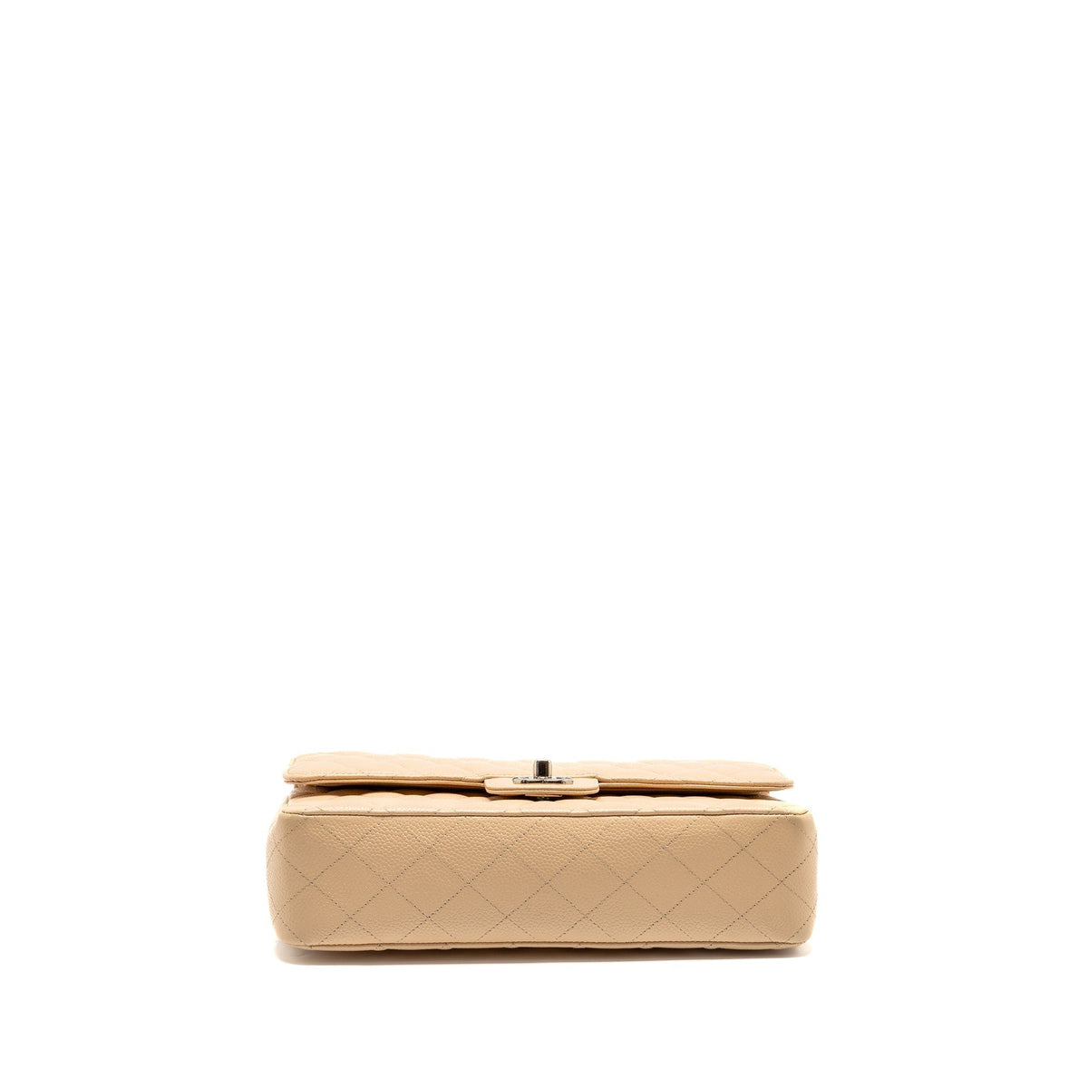 CHANEL MEDIUM CLASSIC DOUBLE FLAP BAG CAVIAR BEIGE SHW