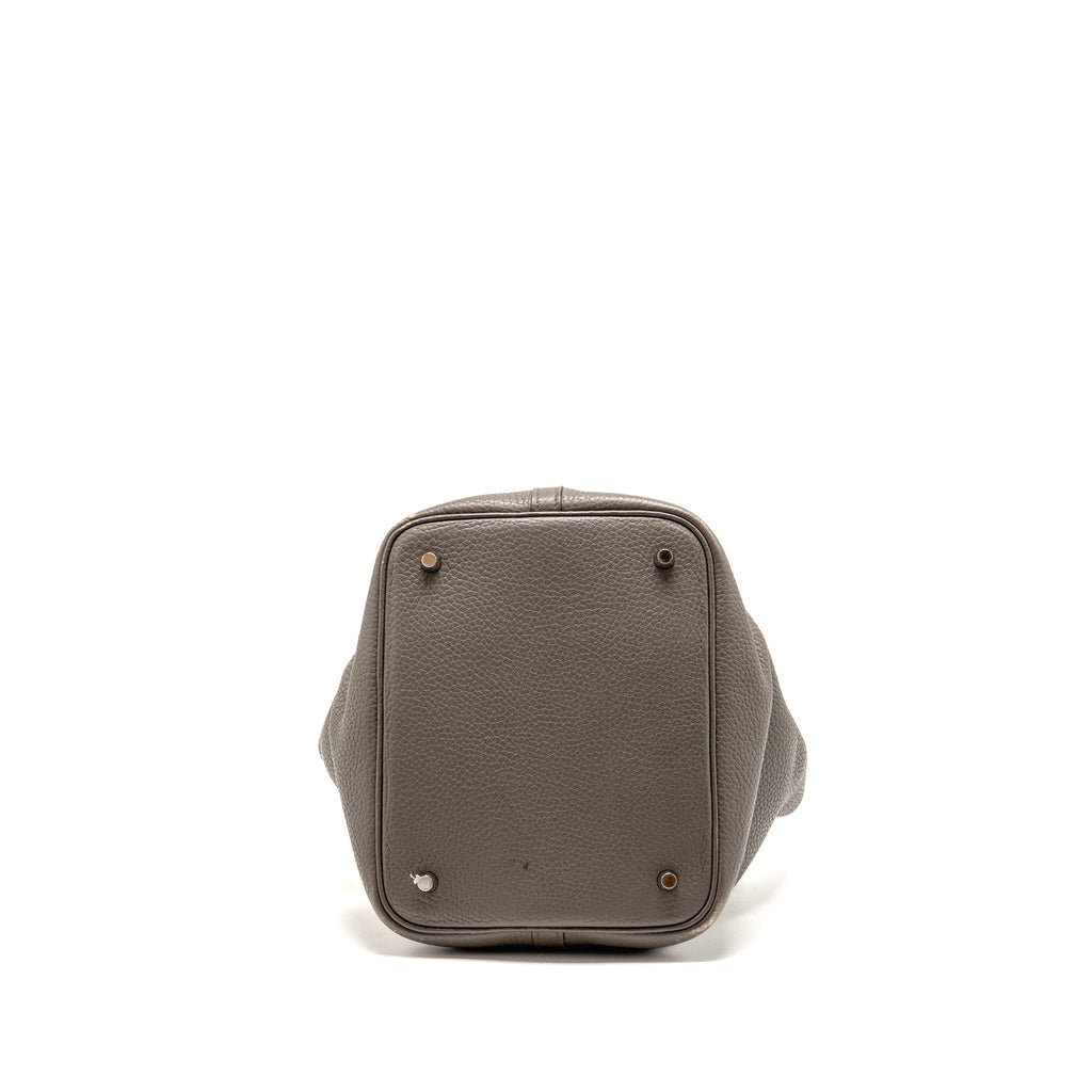 Hermes Picotin 22 Lock Bag Clemence Gris Etain SHW