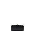 CHANEL TOP HANDLE MINI RECTANGULAR FLAP BAG LAMBSKIN BLACK LGHW (MICROCHIP)