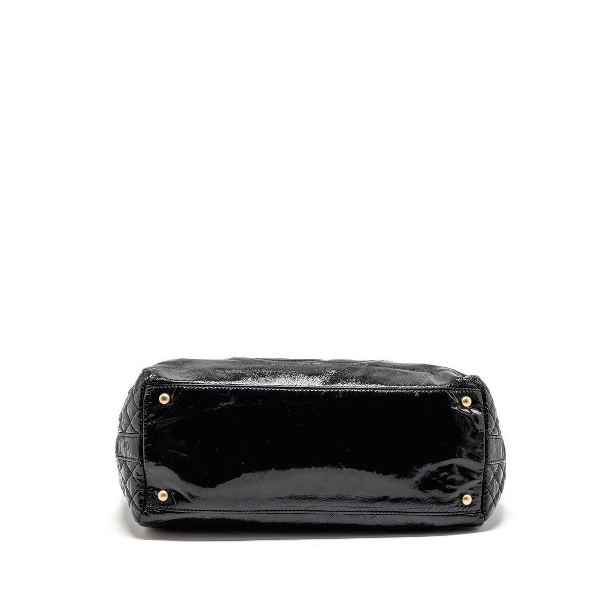 Chanel Vinyl Rock and Chain Bowler Bag Patent Black GHW