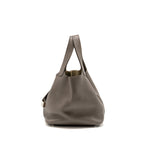 Hermes Picotin 22 Lock Bag Clemence Gris Etain SHW