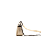 Chanel medium boy bag calfskin ivory ruthenium silver hardware