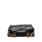 Chanel Vinyl Rock and Chain Bowler Bag Patent Black GHW