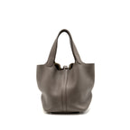 Hermes Picotin 22 Lock Bag Clemence Gris Etain SHW