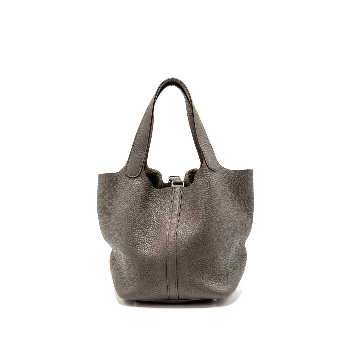 Hermes Picotin 22 Lock Bag Clemence Gris Etain SHW