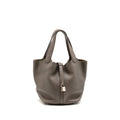 Hermes Picotin 22 Lock Bag Clemence Gris Etain SHW