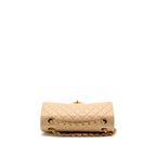 Chanel Medium Classic Double Flap Bag Lambskin Beige GHW (Microchip)