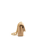 Chanel Medium Classic Double Flap Bag Lambskin Beige GHW (Microchip)