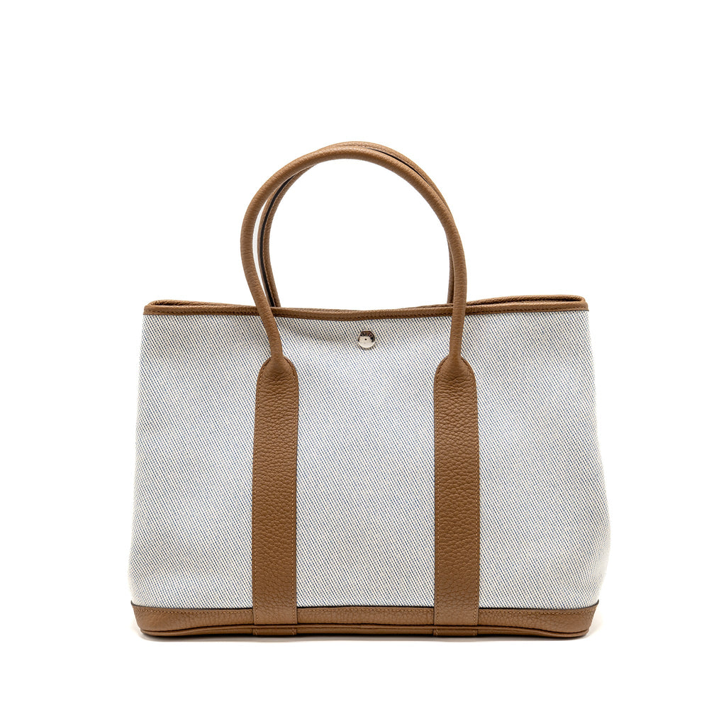 Hermes garden party 36 negonda/canvas ecru-bleu bill/alezan SHW