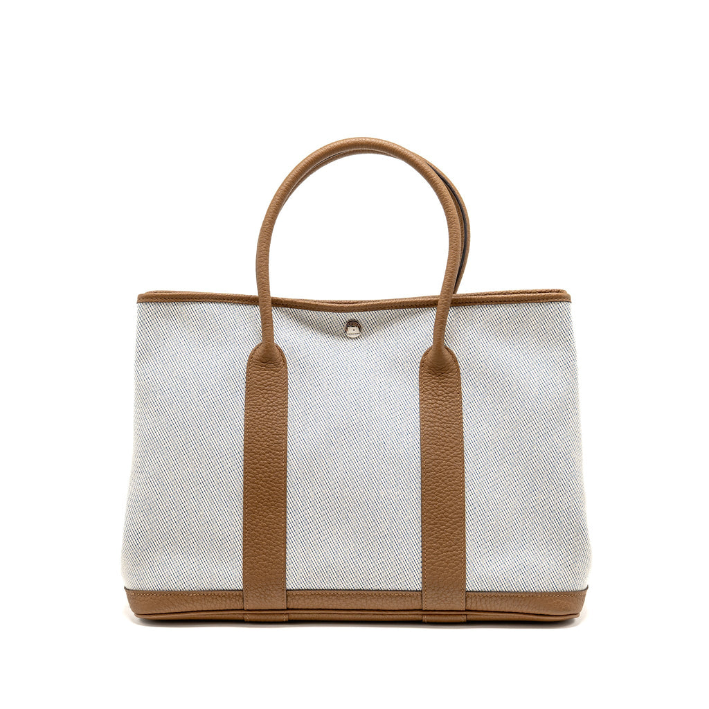 Hermes garden party 36 negonda/canvas ecru-bleu bill/alezan SHW